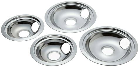 4 GE Hotpoint Chrome Stove Drip Pans Electric