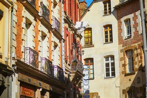 Street in Medieval Town of Rennes One of the Most Popular Tourist ...