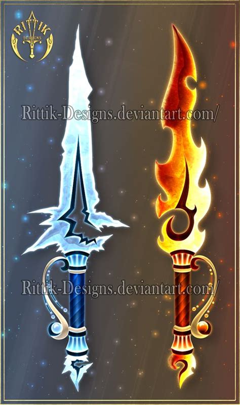 (CLOSED) Ice and Fire daggers by Rittik-Designs on DeviantArt Cosplay ...