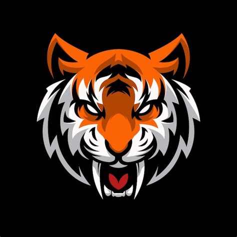 Premium Vector | Tiger head logo gaming mascot sport template