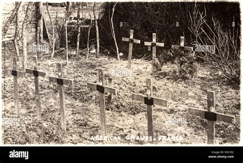 American Military Graves, WWI, France, Postcard, circa 1918 Stock Photo - Alamy