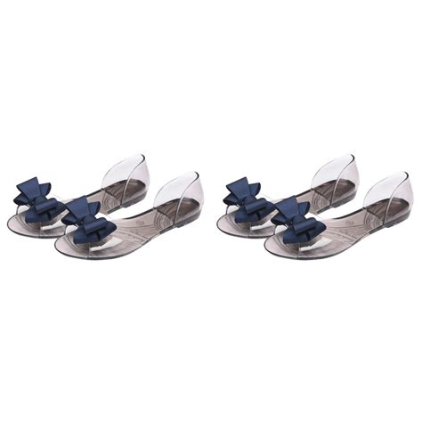 Bezee Sandals for Women Ladies Dressy Woman Jelly Shoes Summer Flat Women's Set of 2 - Walmart.com