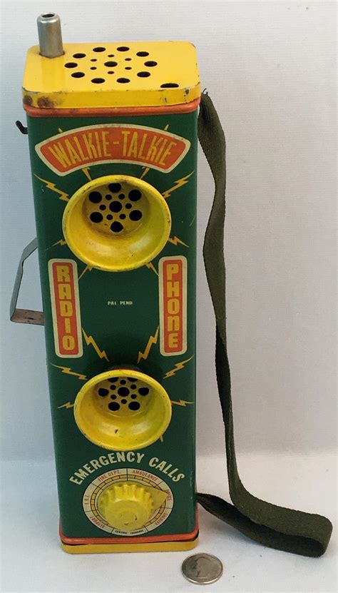 Lot - Vintage 1940's Tudor Tin Litho Walkie Talkie Radio Toy Phone