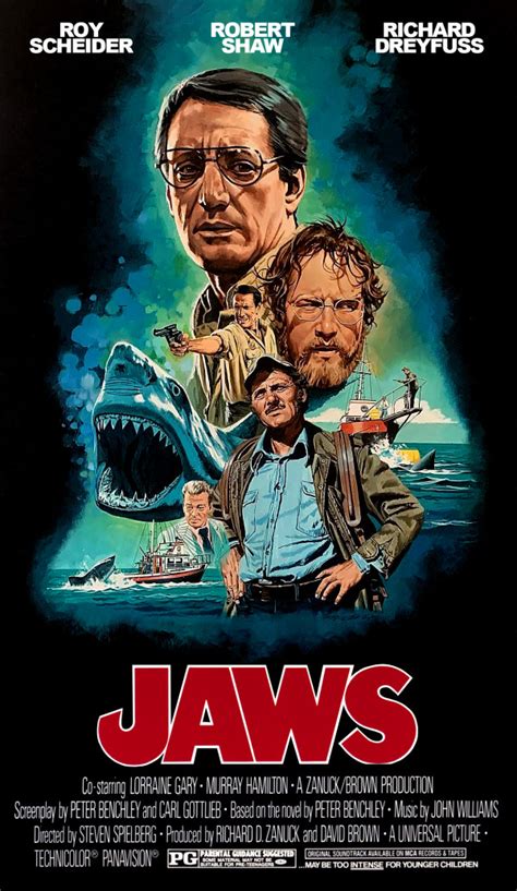 Jaws (1975) - Poster US - 1232*2126px in 2023 | Movie poster art, Movie ...