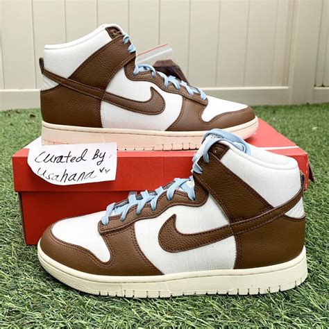 Men’s Nike Dunk high brown white certified fresh... - Depop