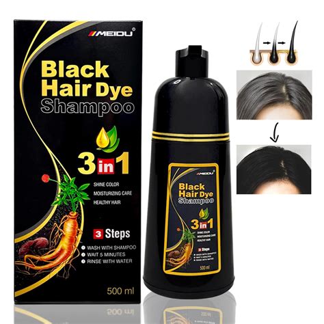 Buy 3 in 1 Black Hair Dye - Black Hair Shampoo for Gray Hair, Instant ...