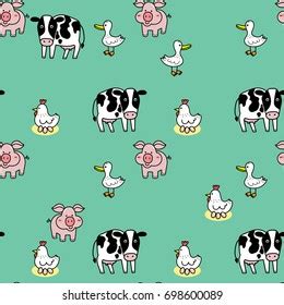 Farm Animal Pattern Stock Vector (Royalty Free) 698600089 | Shutterstock