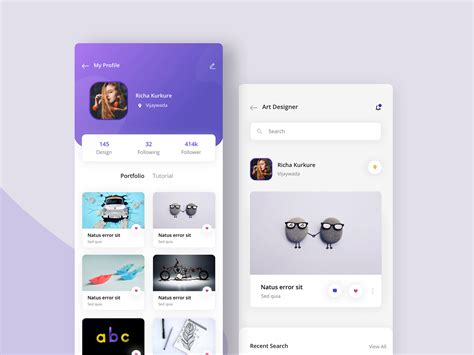 Profile Screen Concept | Behance