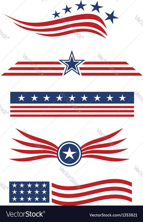 Usa star flag logo design elements Royalty Free Vector Image