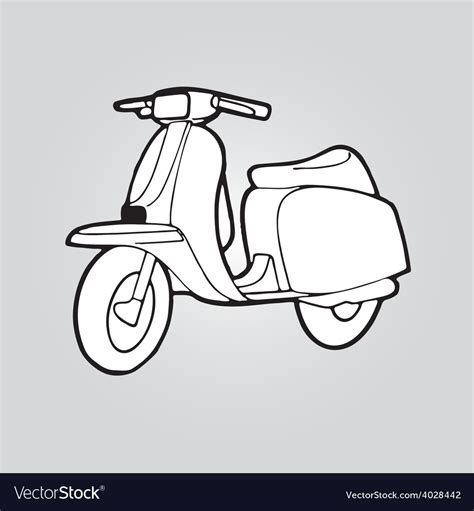 Scooter symbol mod lambretta vespa Royalty Free Vector Image