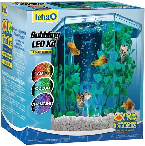 TETRA Hexagon Aquarium Kit with LED Bubbler, 1-gal - Chewy.com