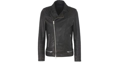 AllSaints Leather Jacket in Black for Men - Lyst