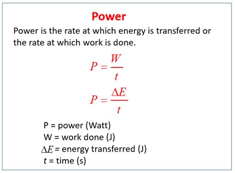 Power and Work Done (examples, solutions, videos, notes)