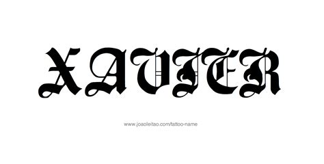 Name Xavier Tattoo Designs