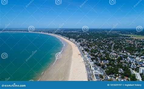 Aerial Photo of La Baule Escoublac Beach Stock Image - Image of aerial ...