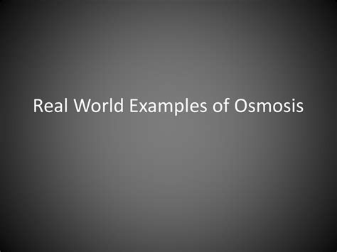 Osmosis Examples In Real Life