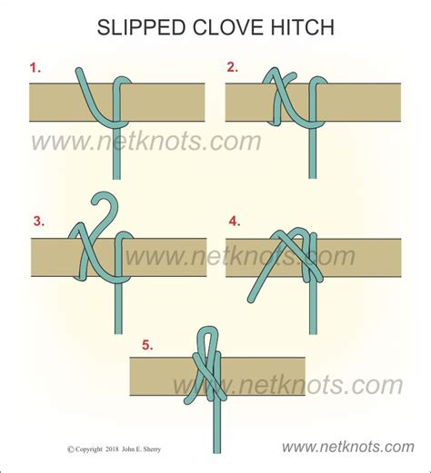 How to tie a Slipped Clove Hitch animated and illustrated