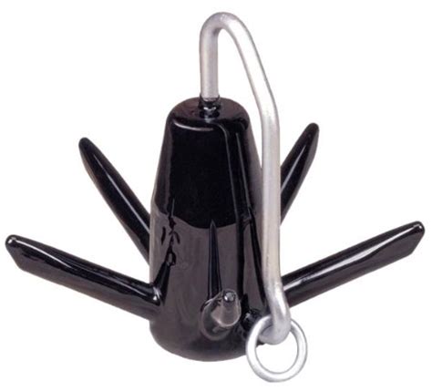 Greenfield Products 516B Marine Black Coated River Anchor - 16 Pound Capacity | Boatanchory.com