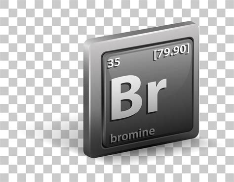 Bromine chemical element. Chemical symbol with atomic number and atomic ...