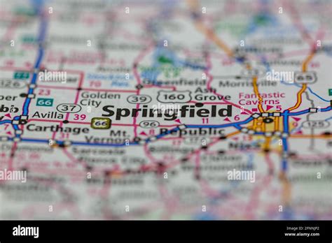 Springfield Missouri USA shown on a Geography map or road map Stock ...