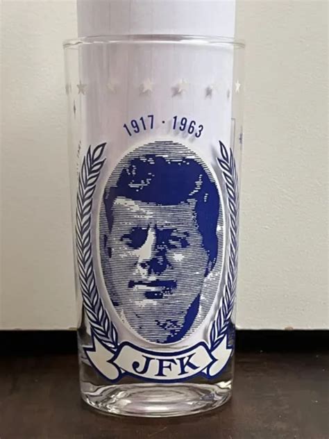 VINTAGE JFK JOHN F. Kennedy Memorial Commemorative Drinking Glass 1917-1963 $7.30 - PicClick