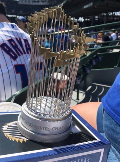 April 15, 2017 Chicago Cubs - Replica World Series Trophy - Stadium Giveaway Exchange