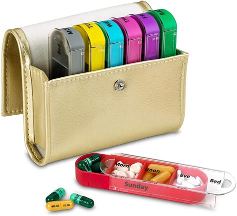 Weekly Travel Pill Organizer - Prescription and Medication Wallet Pill ...