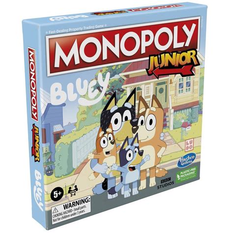 Monopoly Junior: Bluey Edition Board Game for Kids Ages 5 and Up - Monopoly