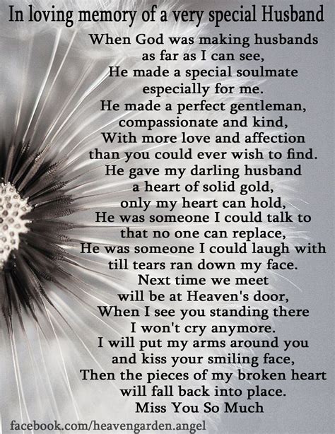 In loving memory of a very special Husband – Heavens Garden Miss My Husband Quotes, Niece Quotes ...