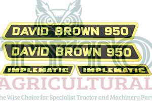 David Brown 950 Implematic Tractor Decals | eBay