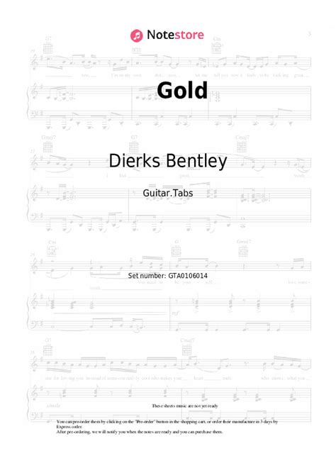 Gold tabs guitar Dierks Bentley in Note-Store.com | Guitar.Tabs SKU ...