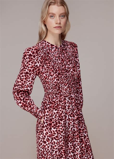 Pink/Multi Abstract Cheetah Print Dress | WHISTLES