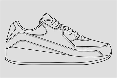 Shoes sneaker outline drawing vector, Sneakers drawn in a sketch style ...