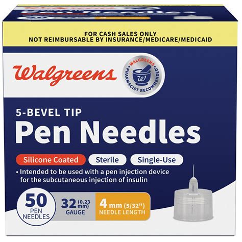 Walgreens 5-Bevel Tip Pen Needles 32G/4mm | Walgreens