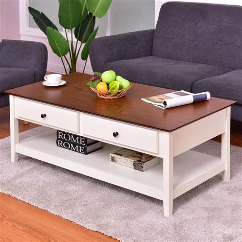 Rectangle Coffee Table With Storage Uk : Rectangle Coffee Table Tempered Glass Top with Lower ...