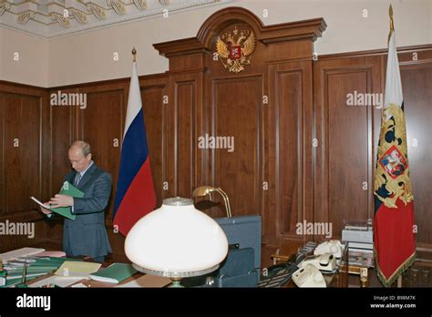 Russian President Vladimir Putin at his office in the Kremlin Stock ...