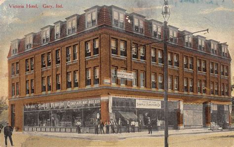 Gary Indiana Victoria Hotel Street View Exterior Antique Postcard K19539 - Mary L. Martin Ltd ...