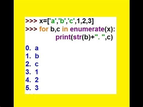 Python List Enumeration - YouTube