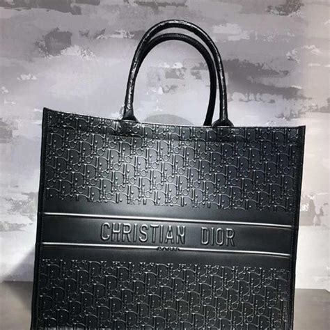 Authentic Christian Dior book tote bag black leather, Luxury, Bags & Wallets, Handbags on Carousell