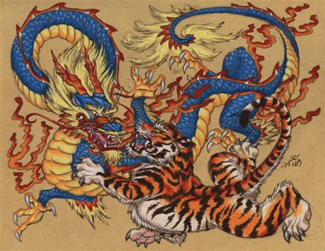 Chinese Tiger Versus Dragon by Heatherbeast on DeviantArt