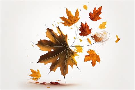 Premium AI Image | Falling maple leaves in the autumn over a shadowy ...