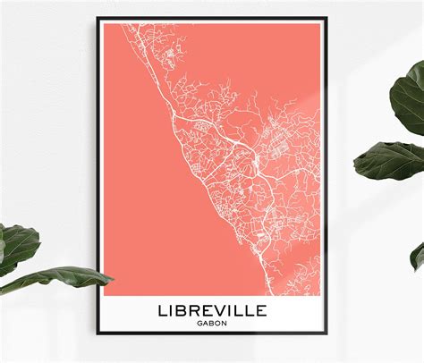 Libreville Map Print Map Print Libreville City Print | Etsy