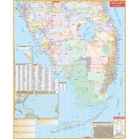 Southern Florida Regional Wall Map by Kappa - The Map Shop