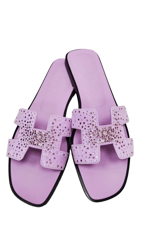 Hermes Oran Sandal Violet Améthyste Rhinestones EU40 SKC1359 ...