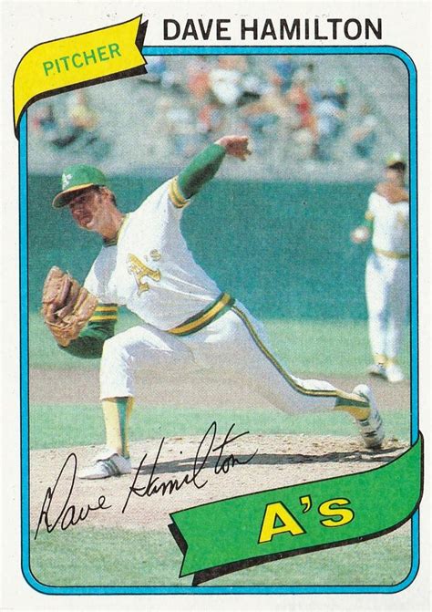 Dave Hamilton 1980 Topps Baseball Card - 1980s Baseball