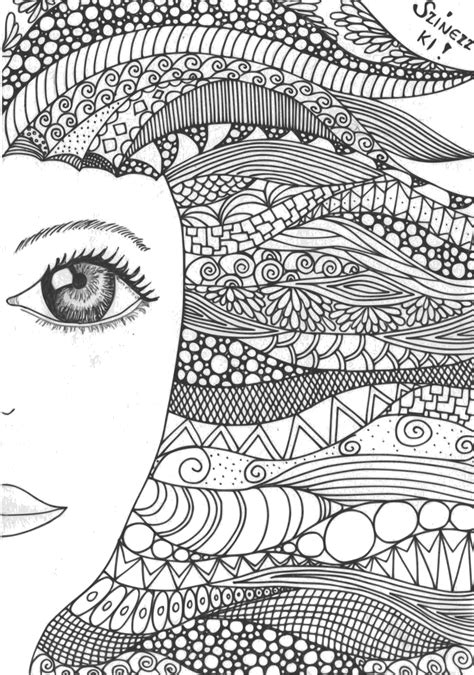 zentangle, doodle, girl, lány | Zentangle drawings, Doodle art, Sharpie art