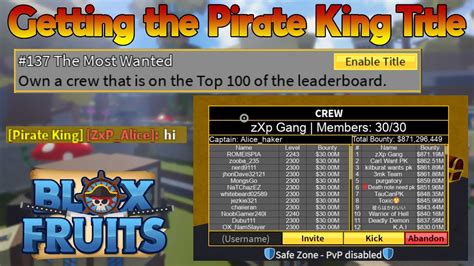 Getting The Pirate King Title | Blox Fruits - YouTube