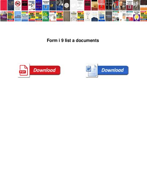 Fillable Online Form i 9 list a documents. Form i 9 list a documents ...