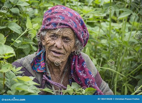 Portrait Of A Traditional Old Woman From A Village In India. Editorial ...