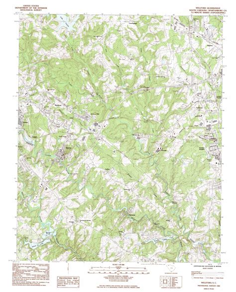 Wellford topographic map 1:24,000 scale, South Carolina